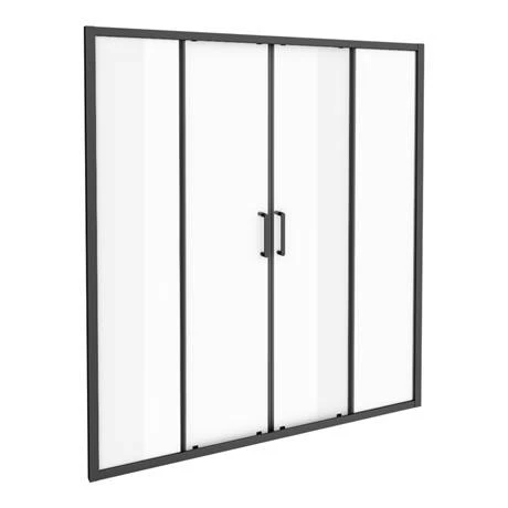 Toreno Matt Black 1400 Double Sliding Shower Door 3 Toreno Matt Black 1400 Double Sliding Shower Door - Image 3