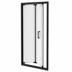 Toreno Matt Black 700 X 1850 Bi-Fold Shower Door -Toreno Shop BLK7BFD d2 460