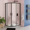 Toreno Matt Black 900 X 760mm Offset Quadrant Shower Enclosure