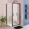 Toreno Matt Black 900 X 900mm Pivot Door Shower Enclosure + Pearlstone Tray