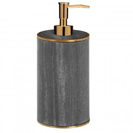 Toreno Grey Marble Brass Effect Lotion/Soap Dispenser 1 Toreno Grey Marble Brass Effect Lotion/Soap Dispenser