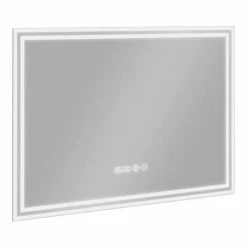 Toreno 700x500mm LED Illuminated Mirror Inc. Anti-Fog, Digital Clock & Touch Sensor - MIR009 -Toreno Shop MIR009 D2 460