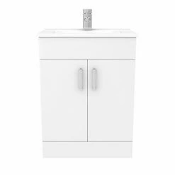 Toreno 1100mm Gloss White Vanity Unit Bathroom Suite - Depth 400/200mm -Toreno Shop MOD1100PAN d7 460