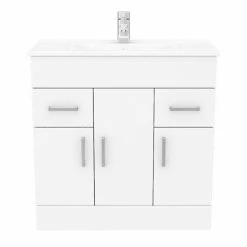 Toreno 1300mm Gloss White Vanity Unit Bathroom Suite - Depth 400/200mm -Toreno Shop MOD1300 n d2 460