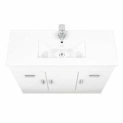 Toreno Vanity Sink With Cabinet - 1000mm Modern High Gloss White -Toreno Shop MV1000 n d3 460