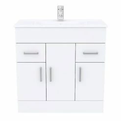 Toreno Vanity Sink With Cabinet - 800mm Modern High Gloss White -Toreno Shop MV800 d6 460