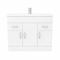 Toreno Basin Unit - 1000mm Modern High Gloss White With Mid Edged Basin -Toreno Shop MVME1000 d2 460