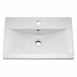 Toreno Basin Unit - 500mm Modern High Gloss White With Mid Edged Basin -Toreno Shop MVME500 D2 460