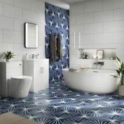 Toreno Basin Unit - 600mm Modern High Gloss White With Mid Edged Basin -Toreno Shop MVME600 d4 460