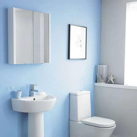 Toreno 2-Door Mirror Cabinet (Minimalist White - 617mm Wide) 2 Toreno 2-Door Mirror Cabinet (Minimalist White - 617mm Wide) - Image 2