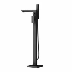Toreno Modern Matt Black Floor Mounted Free-standing Bath Shower Mixer -Toreno Shop TBFST d3 460