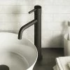 Toreno Matt Black Round High Rise Mono Basin Mixer Tap