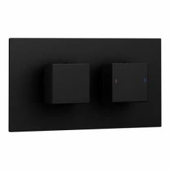 Toreno Matt Black Wall Mounted Waterfall Bath Filler + Concealed Thermostatic Valve -Toreno Shop TWMCTV BLK n detail4 460